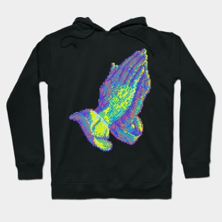 Praying 16bit - Pixel Art Mspaint Windows 7 Hoodie